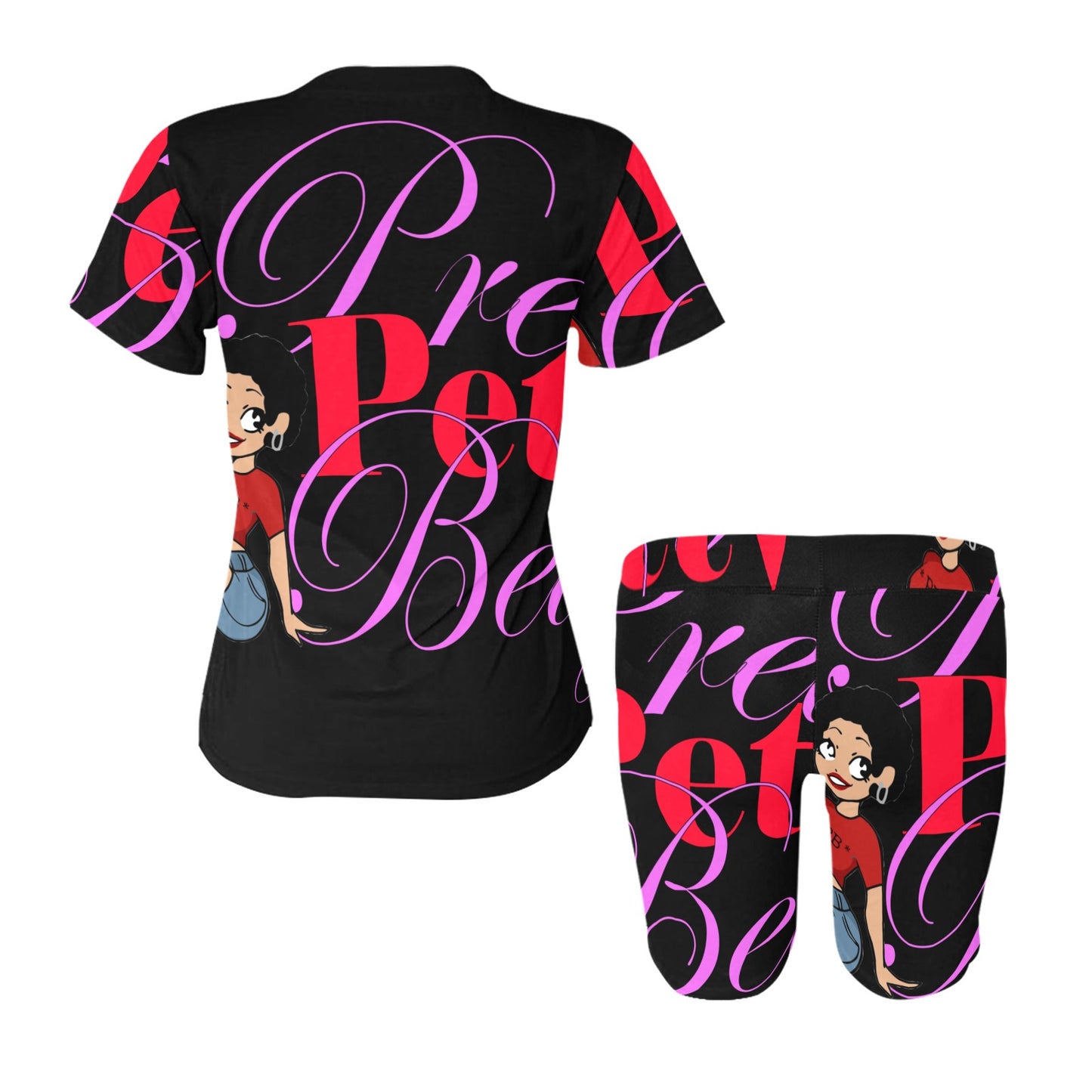 YOGA SET-BLACK SKATER Women's Short Yoga Set