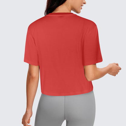 LOC LIGHT CARMEL RED Women's Cropped T-shirt (Model T80)