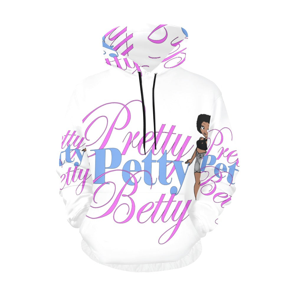 Carmel Front and Back White All Over Print Hoodie