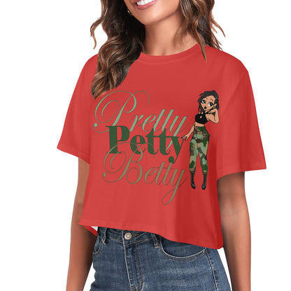 LOC LIGHT CARMEL RED Women's Cropped T-shirt (Model T80)