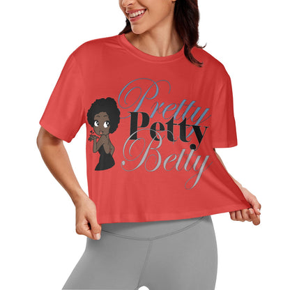 AFRO CARMEL RED Women's Cropped T-shirt (Model T80)