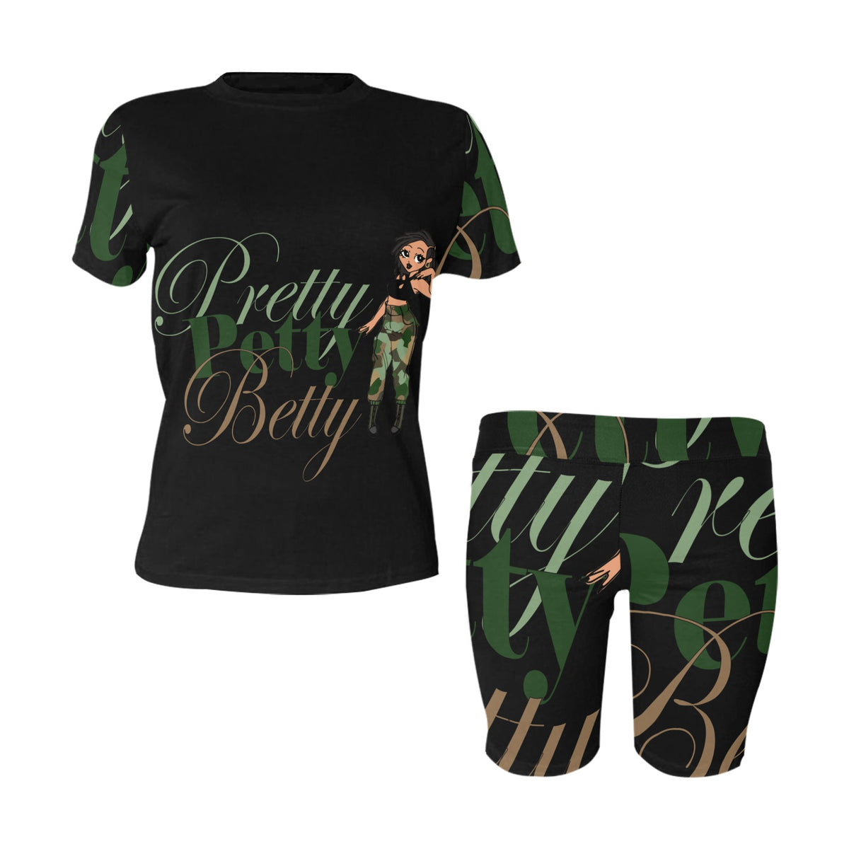 YOGA SET-BLACK LIGHT BRIGHT Women's Short Yoga Set