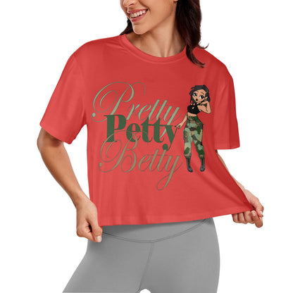 LOC LIGHT CARMEL RED Women's Cropped T-shirt (Model T80)