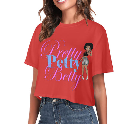AFRO CARMEL RED Women's Cropped T-shirt (Model T80)