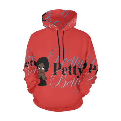 FRO FRONT AND BACK RED All Over Print Hoodie for Women (USA Size) (Model H13)