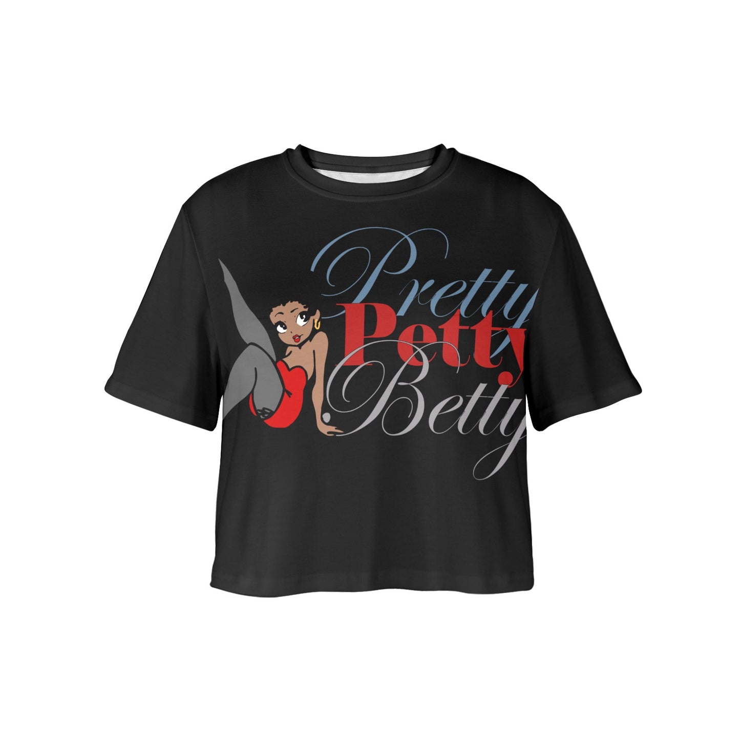 Red Dress Carmel Bone Women's Cropped T-Shirt