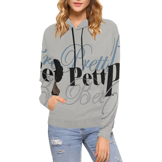 FRO Front and Back Gray All Over Print Hoodie