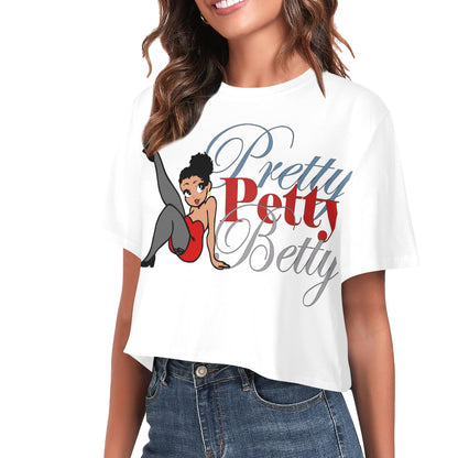 Lily Red Dress Yellow Bone Women's Cropped T-Shirt