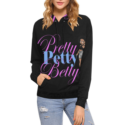 Carmel Front and Back Black All Over Print Hoodie