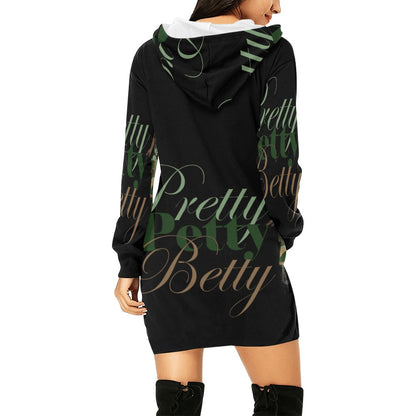 All Over Print Hoodie Camo Black Mini Dress