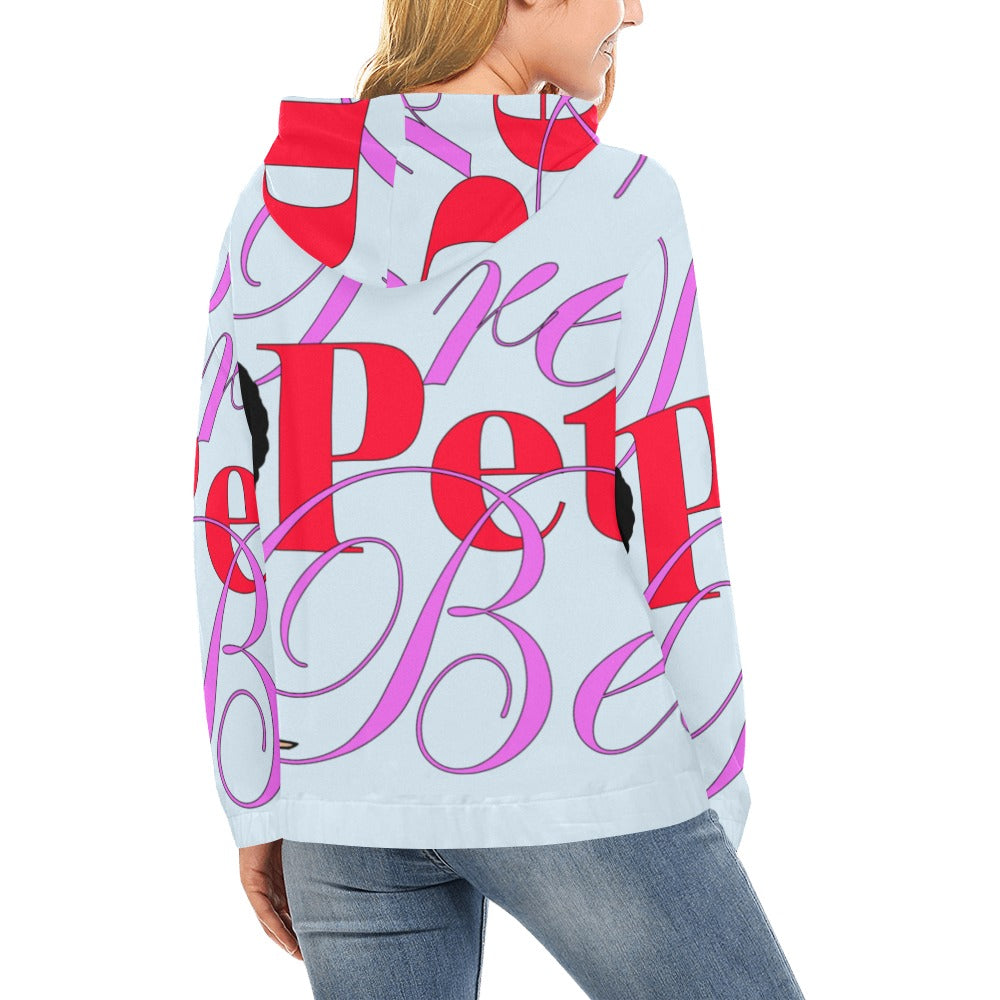Skater Camo Light Blue All Over Print Hoodie