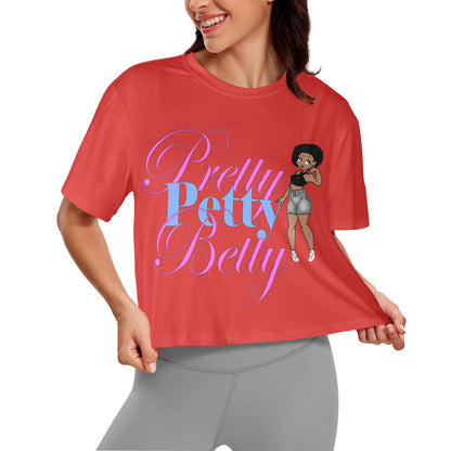 AFRO CARMEL RED Women's Cropped T-shirt (Model T80)