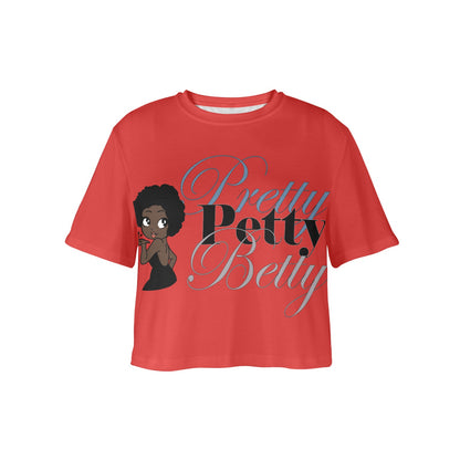 AFRO CARMEL RED Women's Cropped T-shirt (Model T80)
