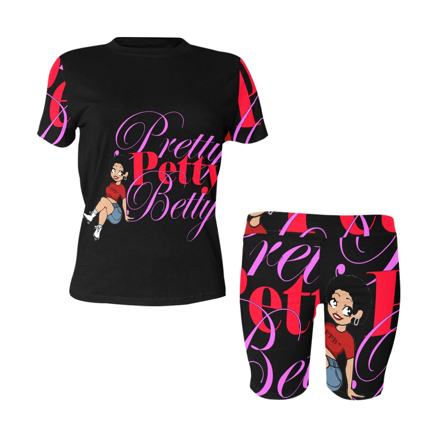 YOGA SET-BLACK SKATER Women's Short Yoga Set