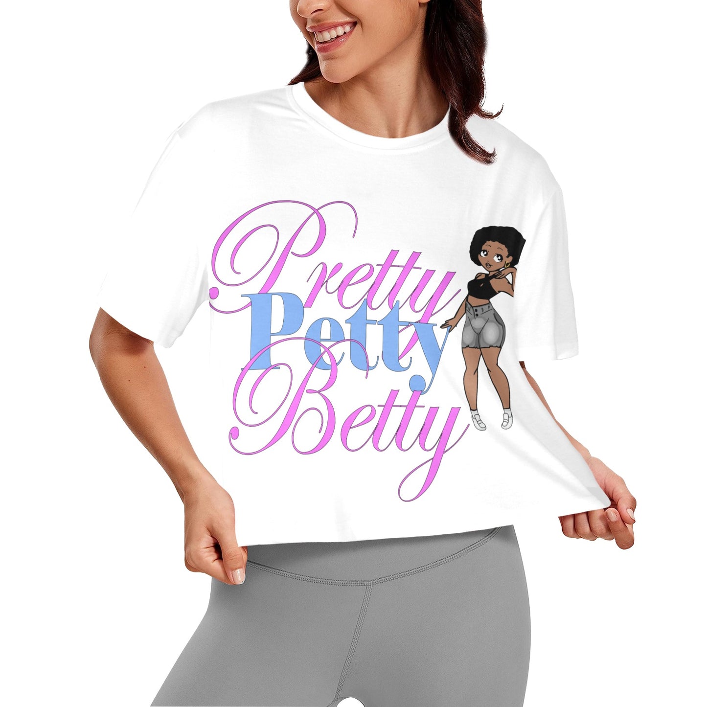 AFRO BRIGHT CROP Women's Cropped T-shirt (Model T80)