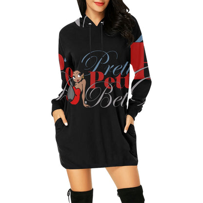 Leg Kick Carmel All Over Print Hoodie Mini Dress