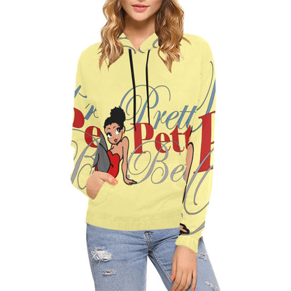 Leg Kick Front and Back Yellow All Over Print Hoodie