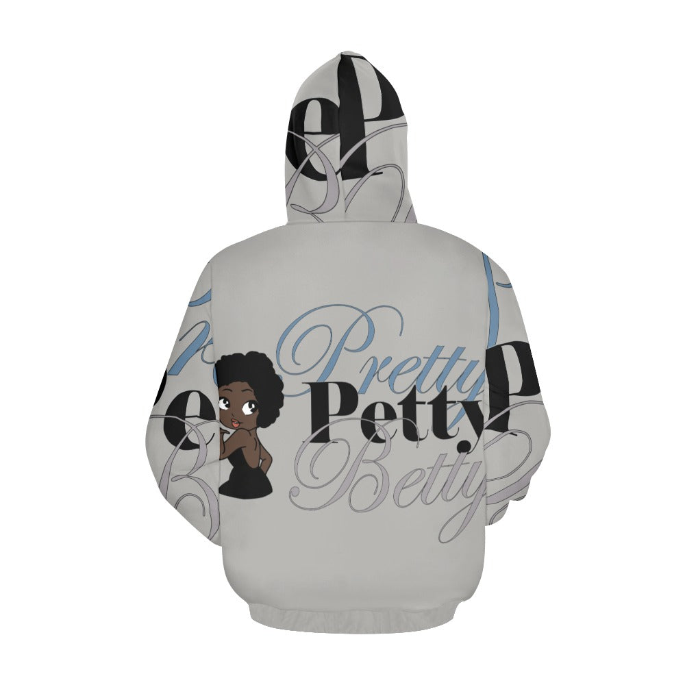 FRO Front and Back Gray All Over Print Hoodie