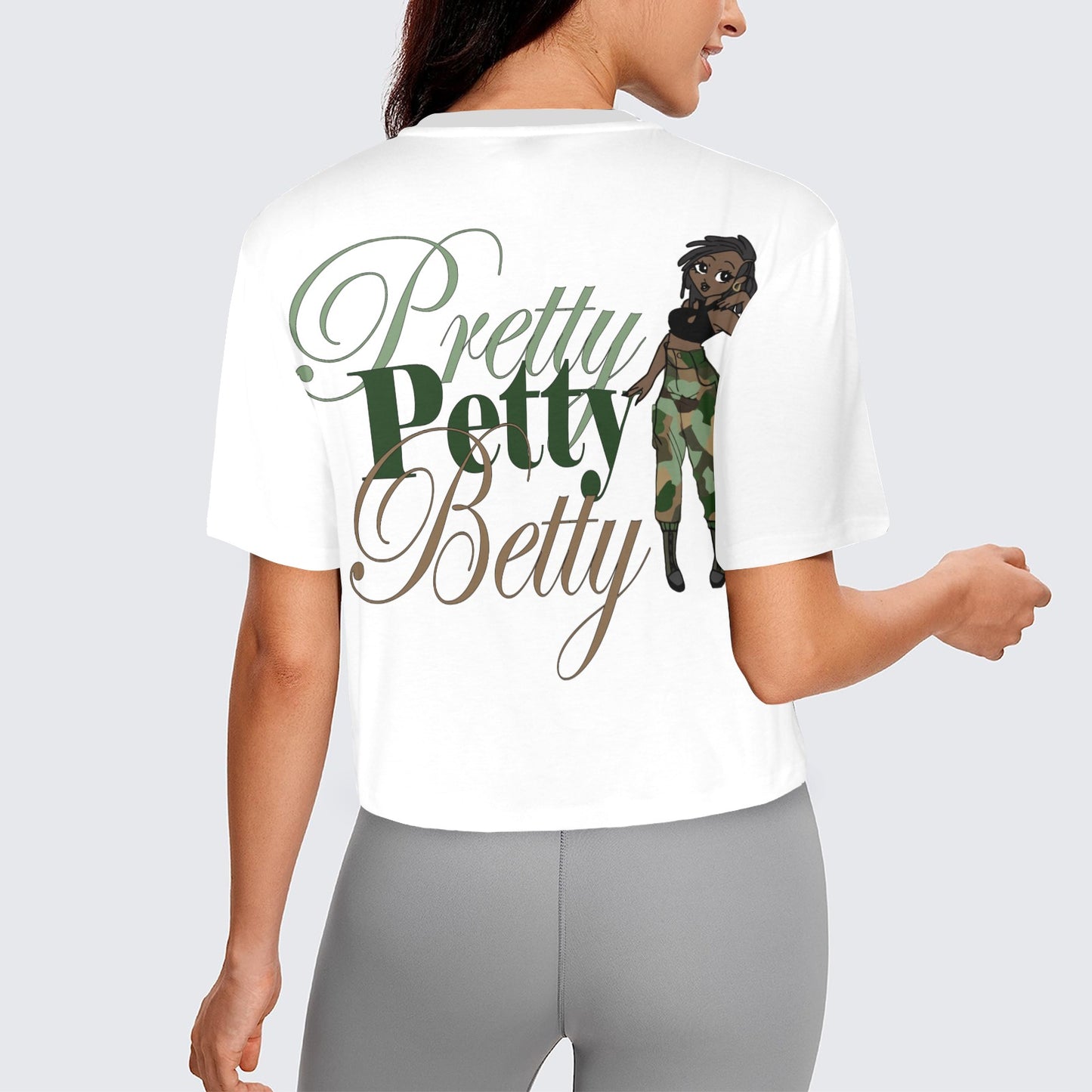 CROP DARK ARMY Women's Cropped T-shirt (Model T80)