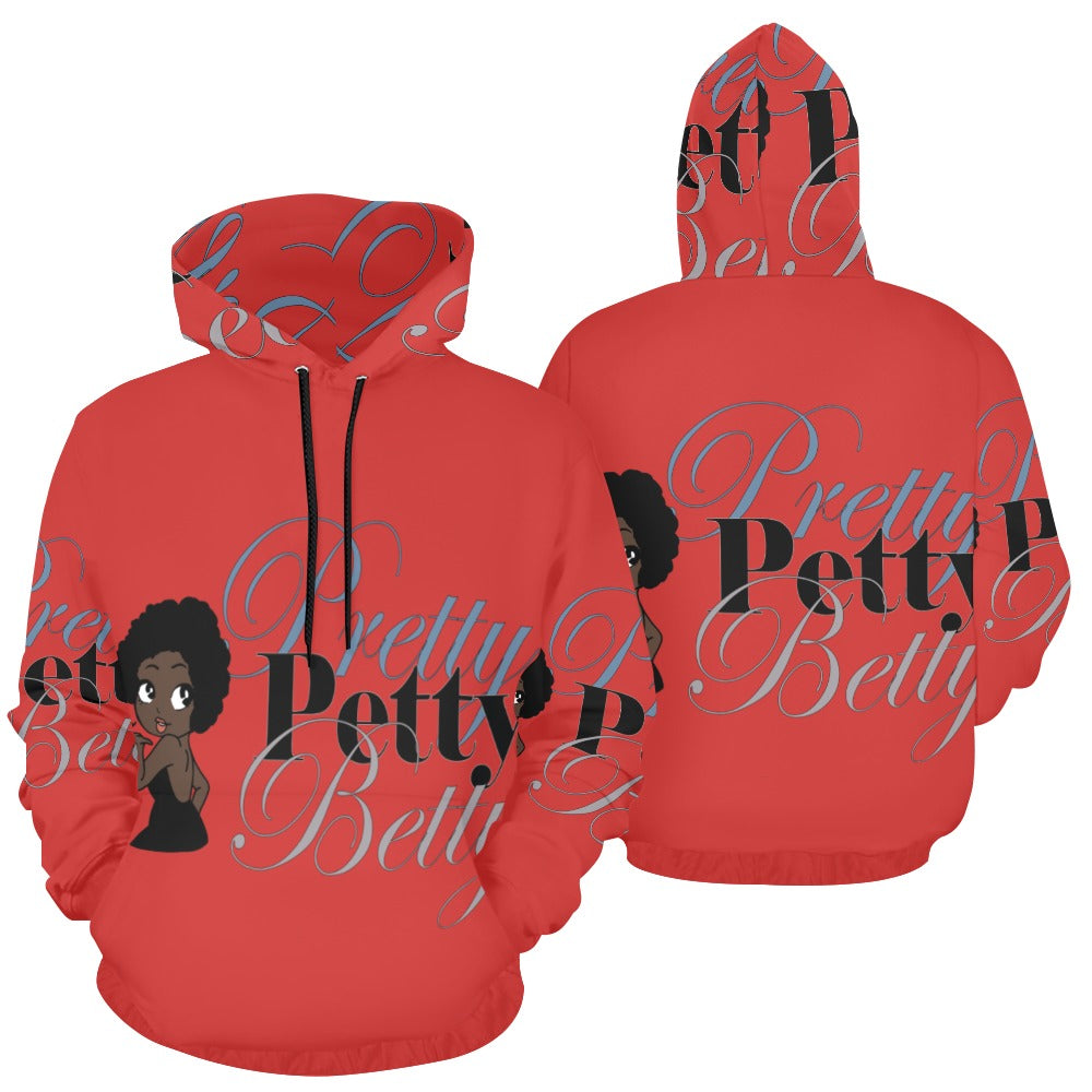 FRO FRONT AND BACK RED All Over Print Hoodie for Women (USA Size) (Model H13)