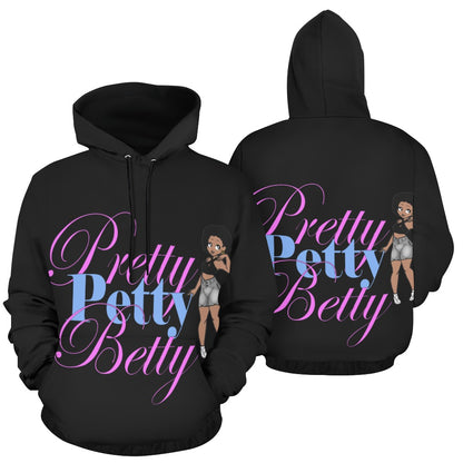 Ari Carmel Front and Back Black All Over Print Hoodie