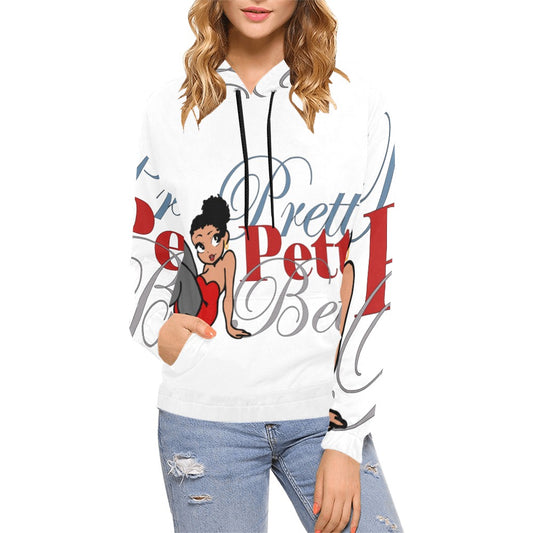 Leg Kick Front and Back White All Over Print Hoodie