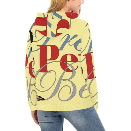 Leg Kick Front and Back Yellow All Over Print Hoodie