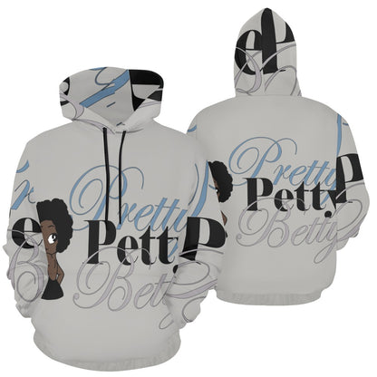 FRO Front and Back Gray All Over Print Hoodie
