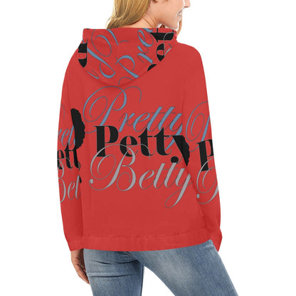 FRO FRONT AND BACK RED All Over Print Hoodie for Women (USA Size) (Model H13)