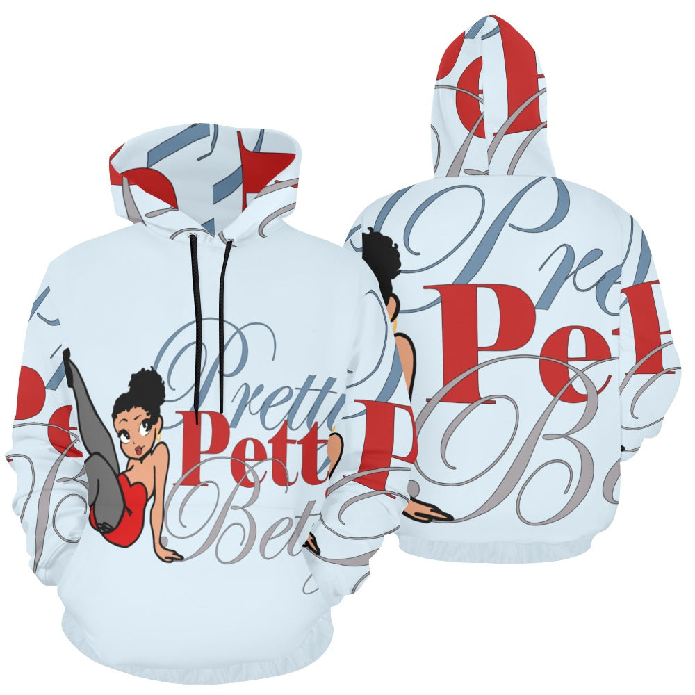 Leg Kick Front and Back Light Blue All Over Print Hoodie