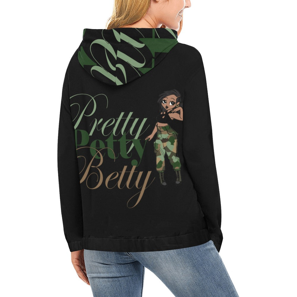 Mo Black All Front Back All Over Print Hoodie