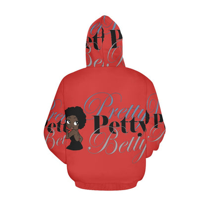 FRO FRONT AND BACK RED All Over Print Hoodie for Women (USA Size) (Model H13)