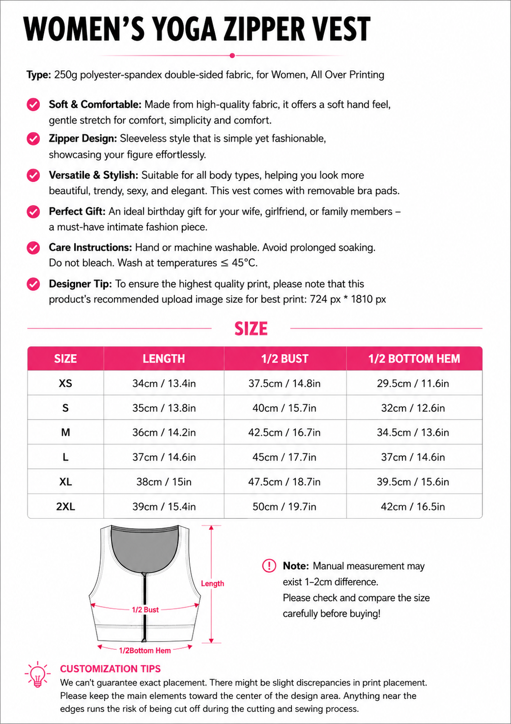 Pretty Petty Betty Women's Yoga Zipper Vest