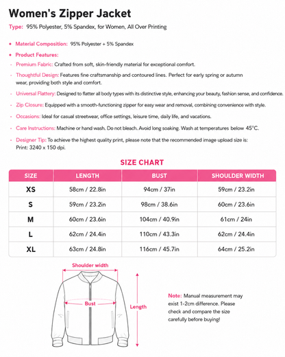 Design Women's Zipper Jacket