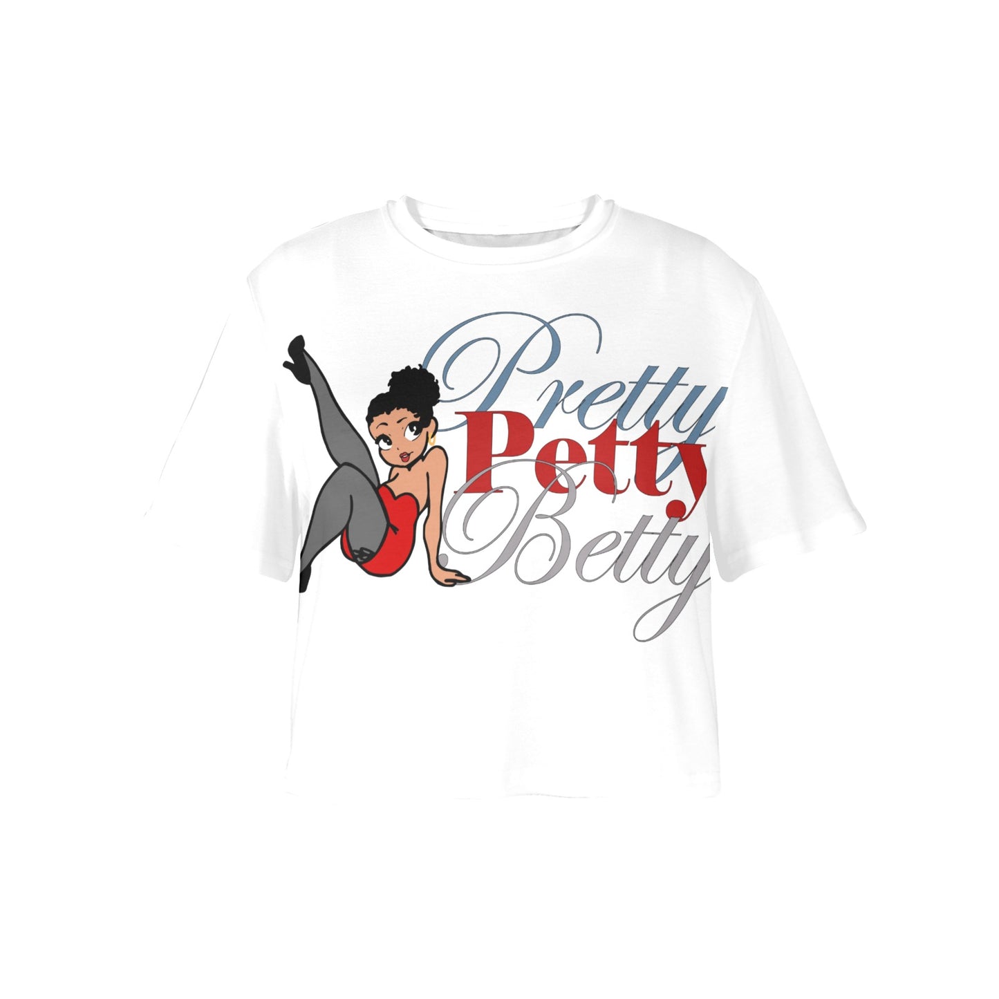 Lily Red Dress Yellow Bone Women's Cropped T-Shirt