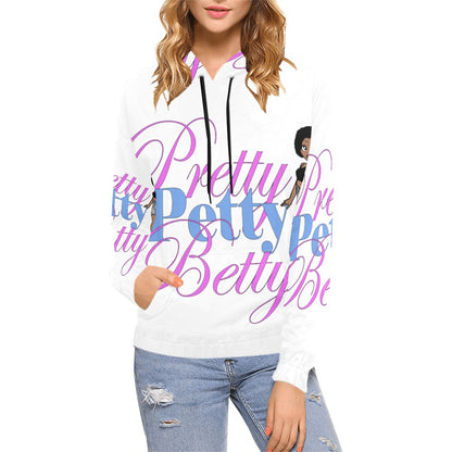Carmel Front and Back White All Over Print Hoodie
