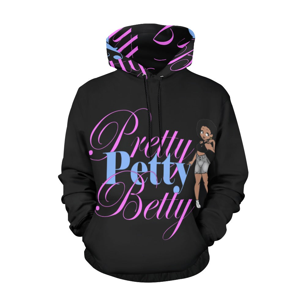 Carmel Front and Back Black All Over Print Hoodie