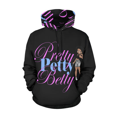 Carmel Front and Back Black All Over Print Hoodie