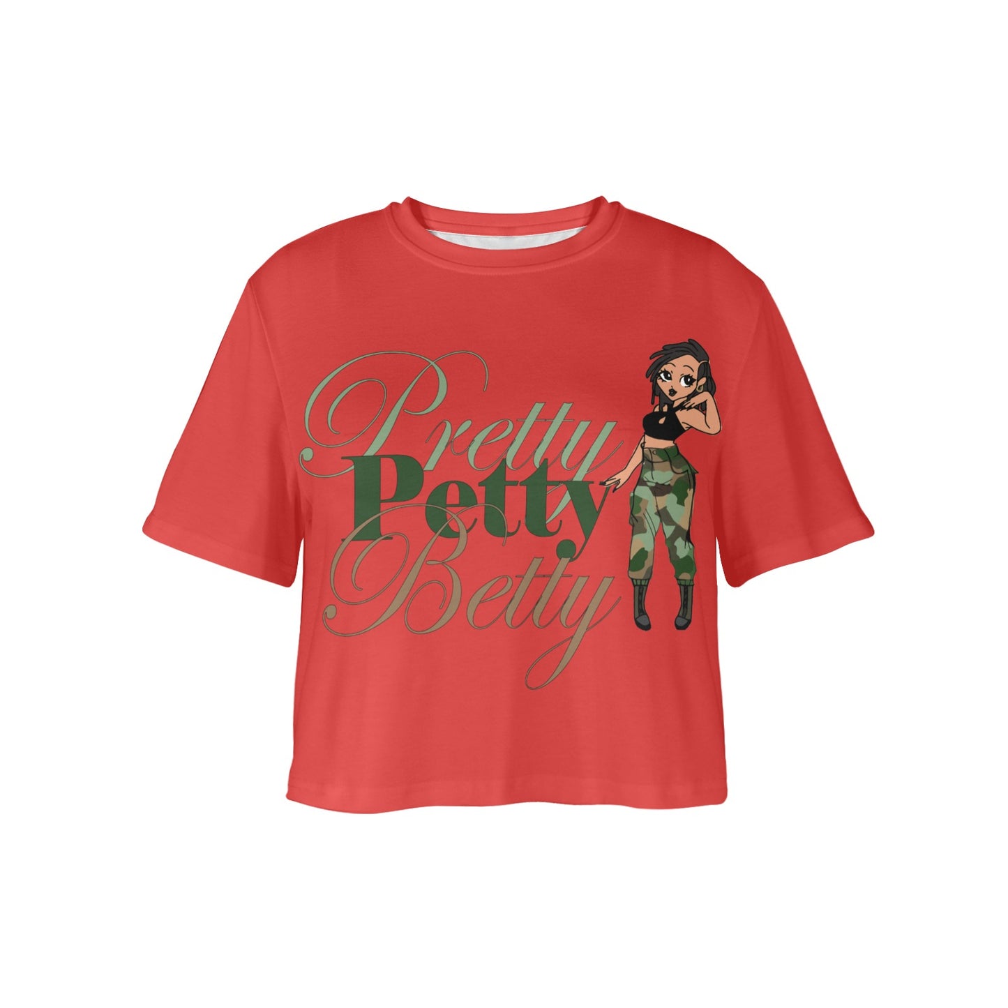 LOC LIGHT CARMEL RED Women's Cropped T-shirt (Model T80)