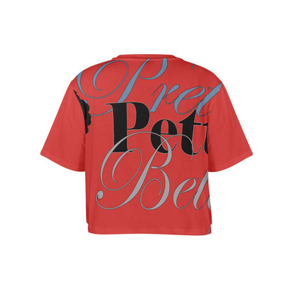 AFRO CARMEL RED Women's Cropped T-shirt (Model T80)