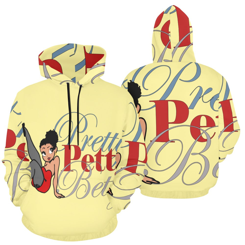 Leg Kick Front and Back Yellow All Over Print Hoodie