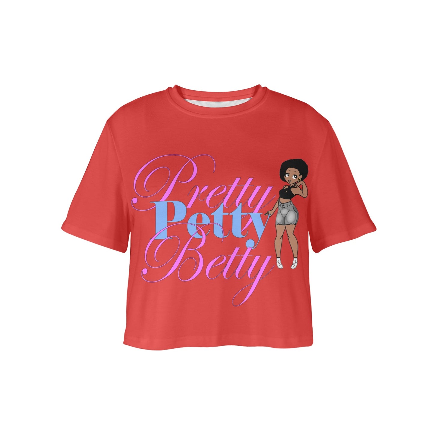 AFRO CARMEL RED Women's Cropped T-shirt (Model T80)