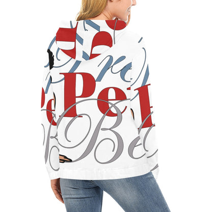Leg Kick Front and Back White All Over Print Hoodie