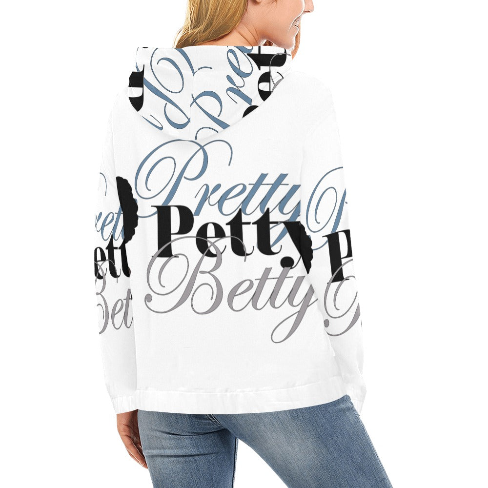 FRO Front and Back White All Over Print Hoodie