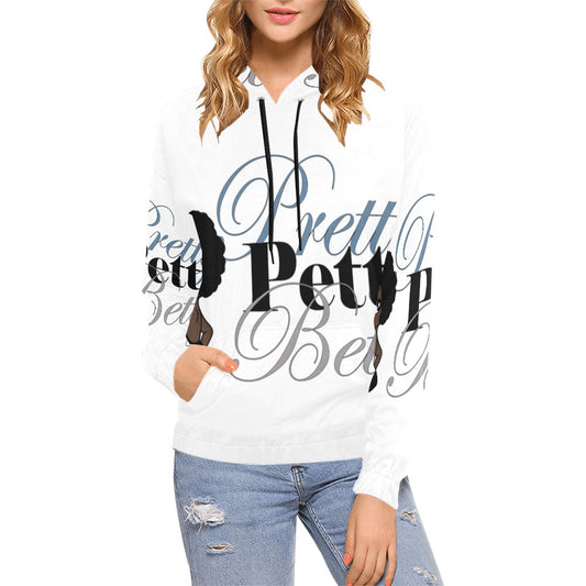 FRO Front and Back White All Over Print Hoodie