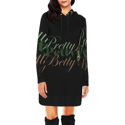 All Over Print Hoodie Camo Black Mini Dress