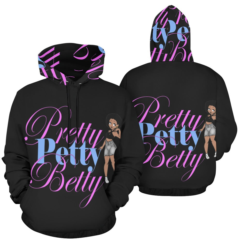 Carmel Front and Back Black All Over Print Hoodie