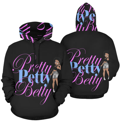 Carmel Front and Back Black All Over Print Hoodie