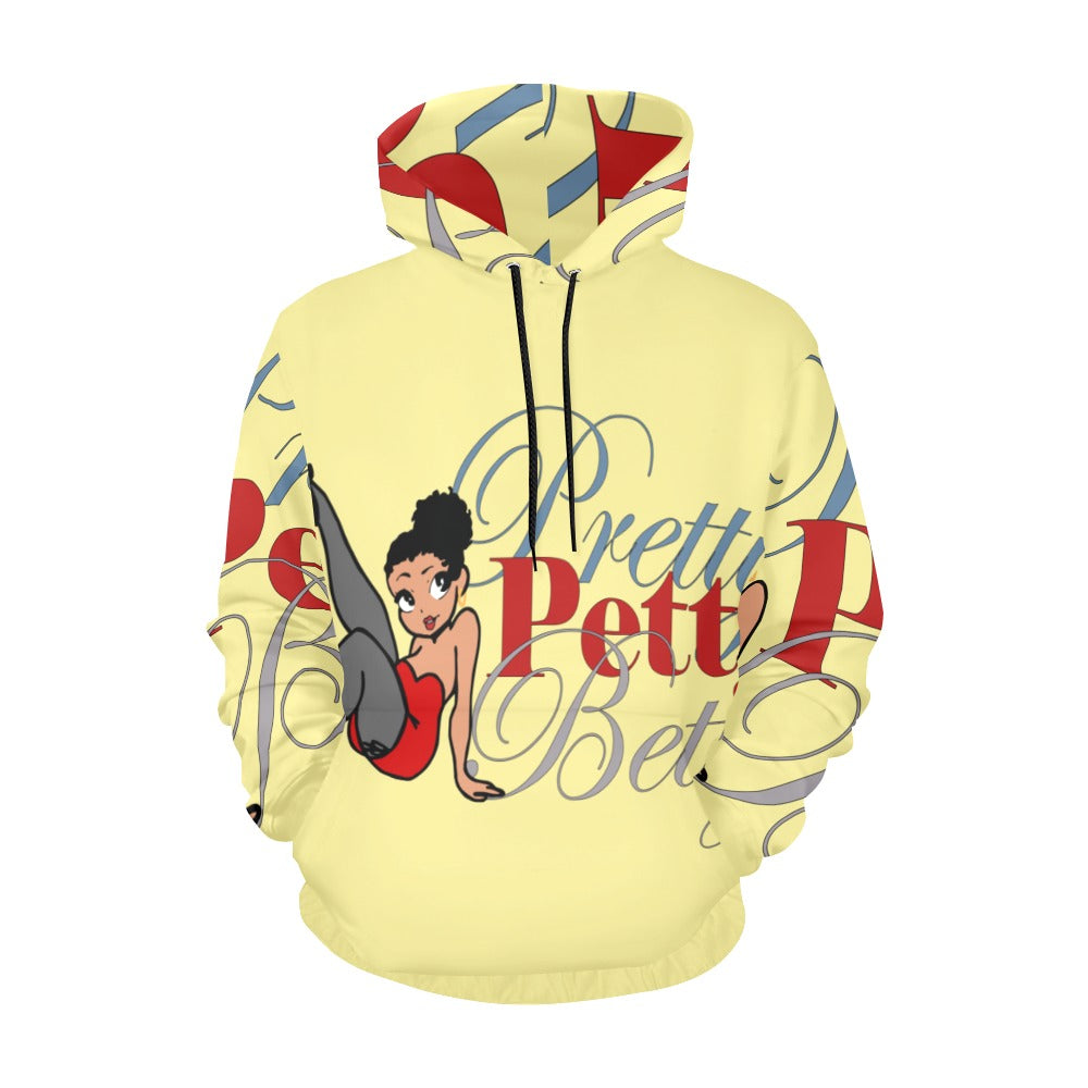 Leg Kick Front and Back Yellow All Over Print Hoodie