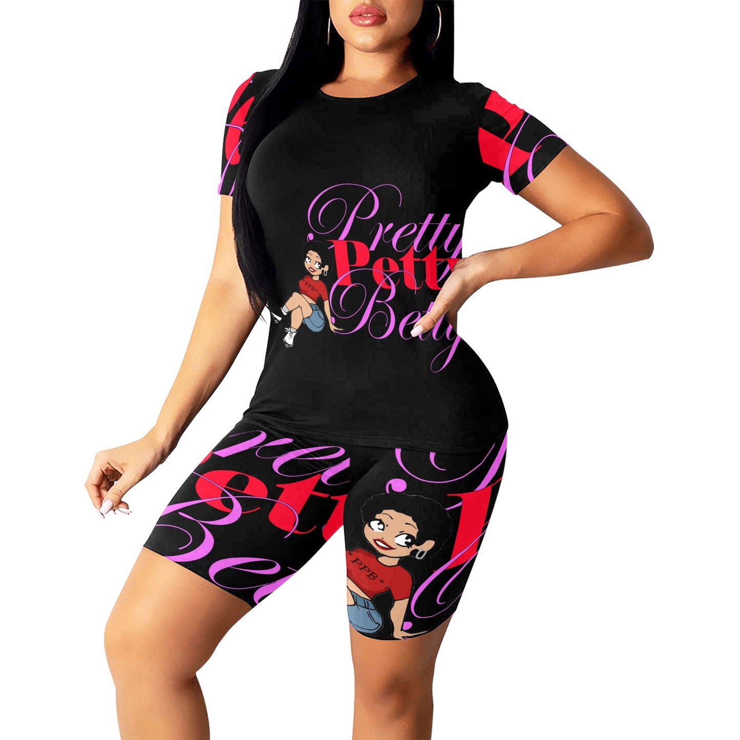 YOGA SET-BLACK SKATER Women's Short Yoga Set